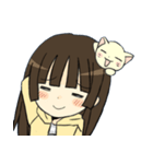 ねこと女の子のスタンプ（個別スタンプ：11）