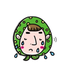 Aunt thick eyebrows       crocodile（個別スタンプ：5）