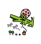 Aunt thick eyebrows       crocodile（個別スタンプ：13）