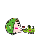 Aunt thick eyebrows       crocodile（個別スタンプ：16）
