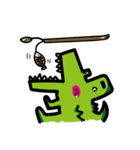 Aunt thick eyebrows       crocodile（個別スタンプ：18）