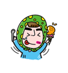 Aunt thick eyebrows       crocodile（個別スタンプ：21）