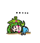 Aunt thick eyebrows       crocodile（個別スタンプ：23）