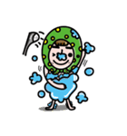Aunt thick eyebrows       crocodile（個別スタンプ：24）