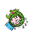 Aunt thick eyebrows       crocodile（個別スタンプ：28）