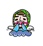 Aunt thick eyebrows       crocodile（個別スタンプ：34）