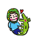 Aunt thick eyebrows       crocodile（個別スタンプ：35）