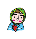 Aunt thick eyebrows       crocodile（個別スタンプ：37）