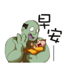 Illustrated Zombies and baby（個別スタンプ：1）
