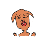 a dog with a human face！（個別スタンプ：40）