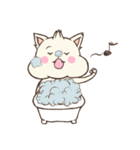 White fat mochi-cat（個別スタンプ：34）