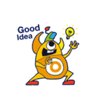 Orange dog and his robot friend ！（個別スタンプ：28）