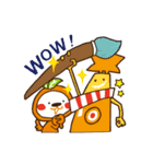 Orange dog and his robot friend ！（個別スタンプ：33）