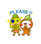 Orange dog and his robot friend ！（個別スタンプ：34）