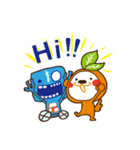Orange dog and his robot friend ！（個別スタンプ：38）