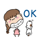 cute girl and dog（個別スタンプ：31）