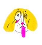 funny yellow dog（個別スタンプ：40）