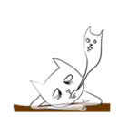 awkward white cat 2（個別スタンプ：38）