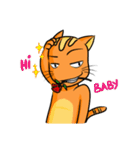 simple sticker : orange cat（個別スタンプ：10）