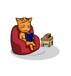 simple sticker : orange cat（個別スタンプ：34）