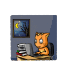 simple sticker : orange cat（個別スタンプ：35）