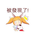 巻き取り可能な愛デッサン  ウサギのマイク（個別スタンプ：3）