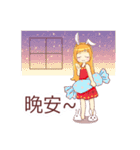巻き取り可能な愛デッサン  ウサギのマイク（個別スタンプ：8）