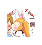 巻き取り可能な愛デッサン  ウサギのマイク（個別スタンプ：19）