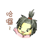 I'm ponytail girl , I'm two years old.（個別スタンプ：1）
