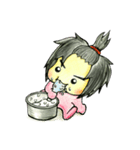 I'm ponytail girl , I'm two years old.（個別スタンプ：2）