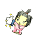 I'm ponytail girl , I'm two years old.（個別スタンプ：7）