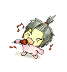 I'm ponytail girl , I'm two years old.（個別スタンプ：11）