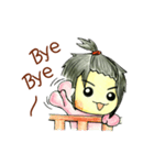 I'm ponytail girl , I'm two years old.（個別スタンプ：27）