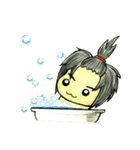 I'm ponytail girl , I'm two years old.（個別スタンプ：31）