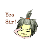 I'm ponytail girl , I'm two years old.（個別スタンプ：37）