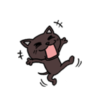 ブラックねこ ジュニア（個別スタンプ：3）