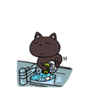 ブラックねこ ジュニア（個別スタンプ：6）