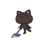 ブラックねこ ジュニア（個別スタンプ：7）