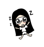 Black Long Hair girl（個別スタンプ：3）