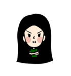 Black Long Hair girl（個別スタンプ：4）