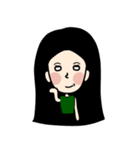 Black Long Hair girl（個別スタンプ：6）