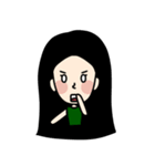 Black Long Hair girl（個別スタンプ：7）
