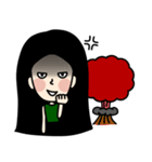 Black Long Hair girl（個別スタンプ：8）