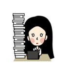 Black Long Hair girl（個別スタンプ：9）