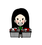 Black Long Hair girl（個別スタンプ：16）