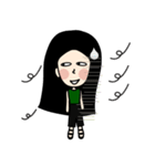 Black Long Hair girl（個別スタンプ：17）