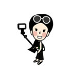 Black Long Hair girl（個別スタンプ：18）
