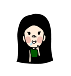Black Long Hair girl（個別スタンプ：21）