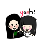 Black Long Hair girl（個別スタンプ：22）