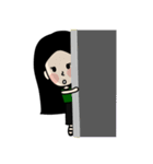 Black Long Hair girl（個別スタンプ：23）